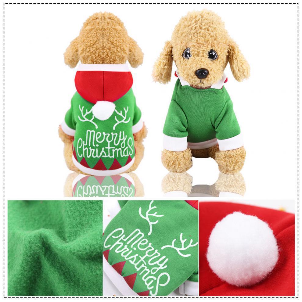 Merry Christmas Dog Hoody In Green