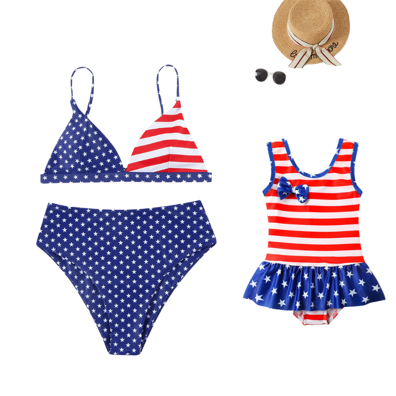 Mom and Me 4th of july Star & Striped Swimwear