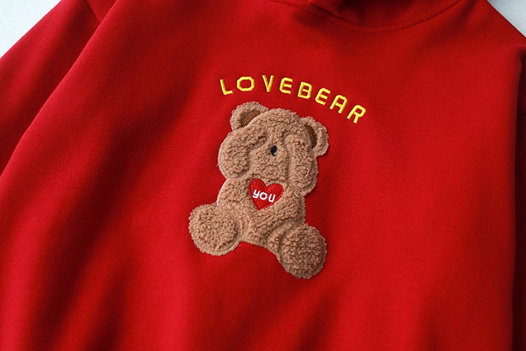 Bear Print Hoodie Family Matching Shirt