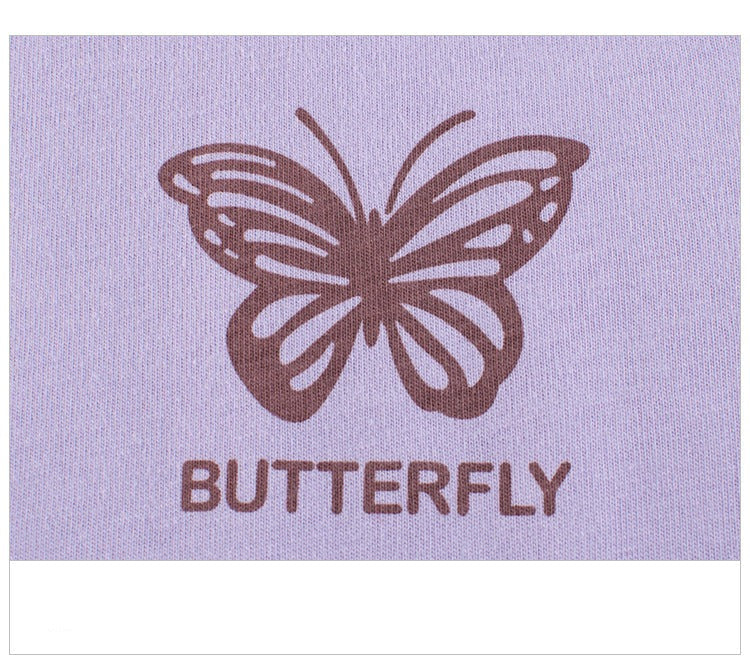 Toddler Girls Butterfly and Letter Print Long Sleeve Tee and Sweatpants
