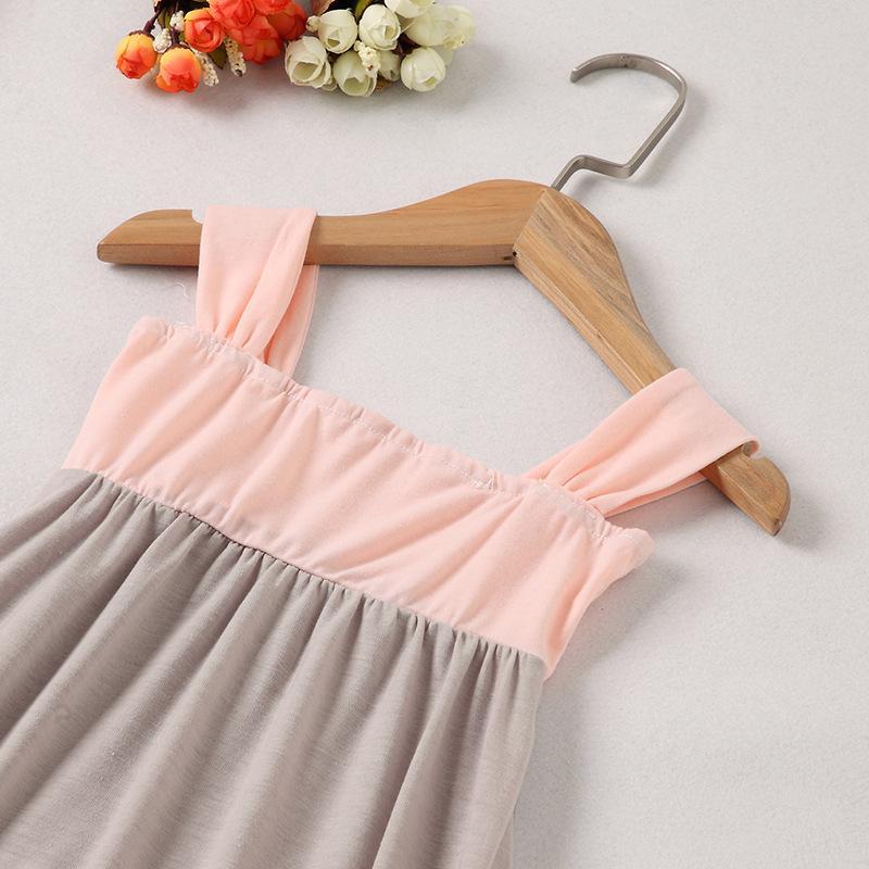 Beautiful Color Blocked Sleeveless Mommy and Me Dress