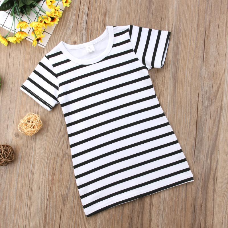 Sale! Short Sleeve Striped Beach Dress For Mom And Girls
