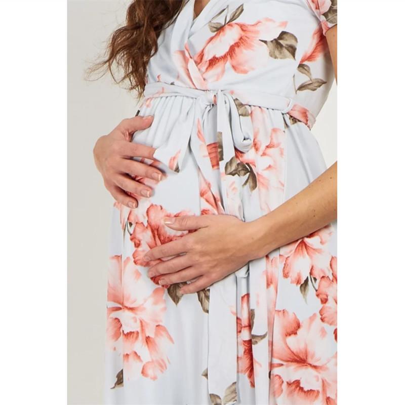 Maternity lace printed dress