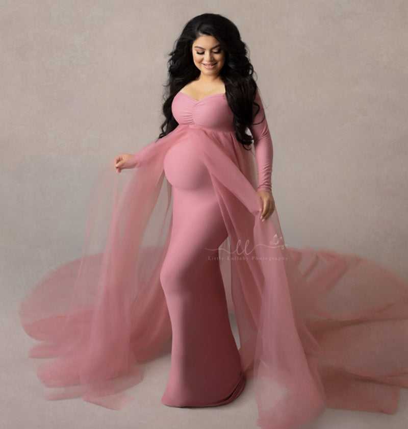 Maternity bodycon fishtail long dress for Photoshoot