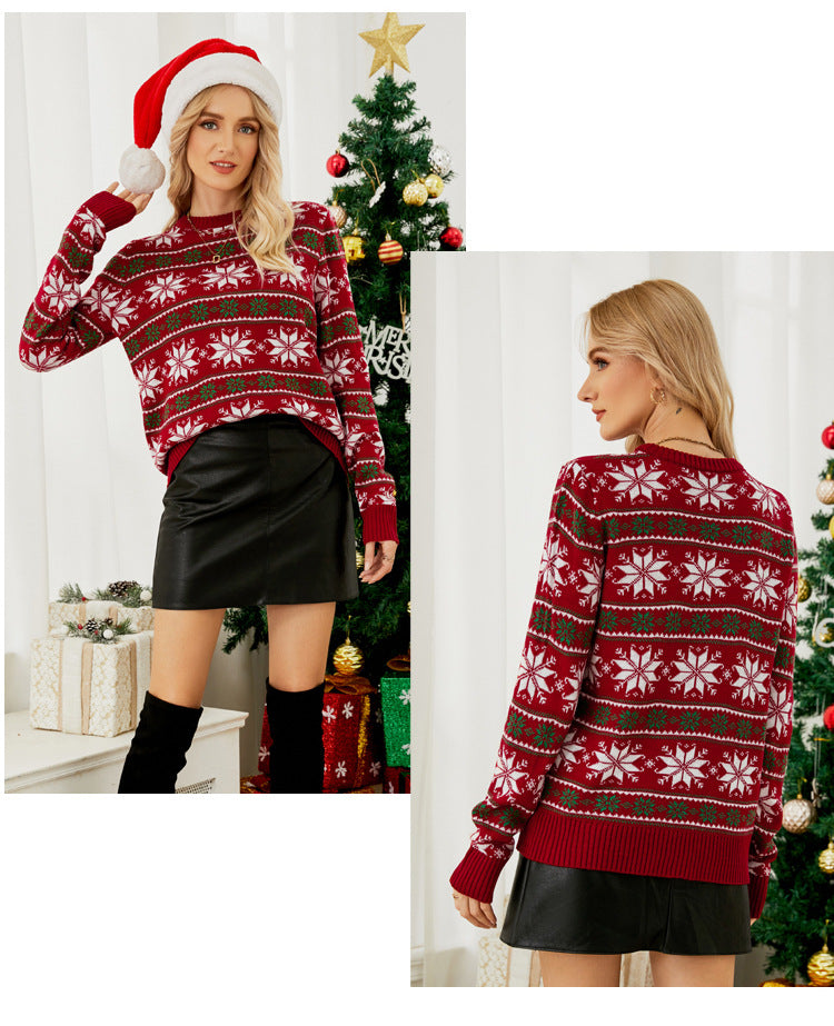 Women Drop Shoulder Christmas Sweater