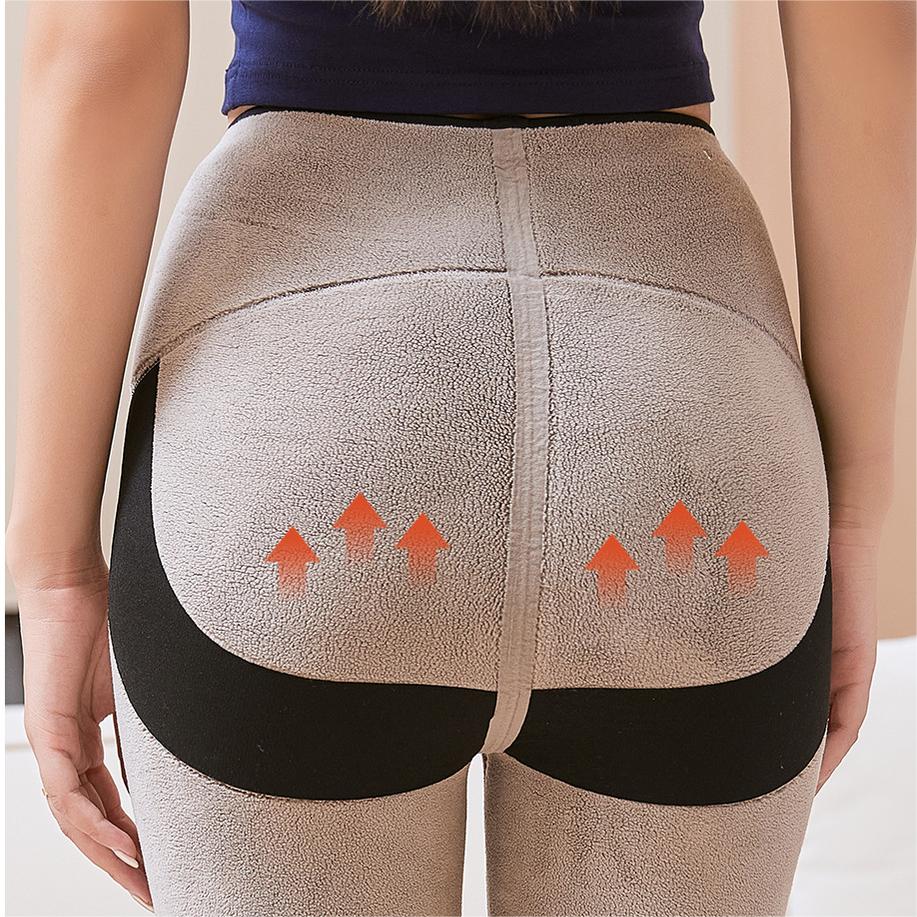 700g Thickened Lamb Cashmere High-Waisted Tummy Control Hip Lifting Fleece Leggings
