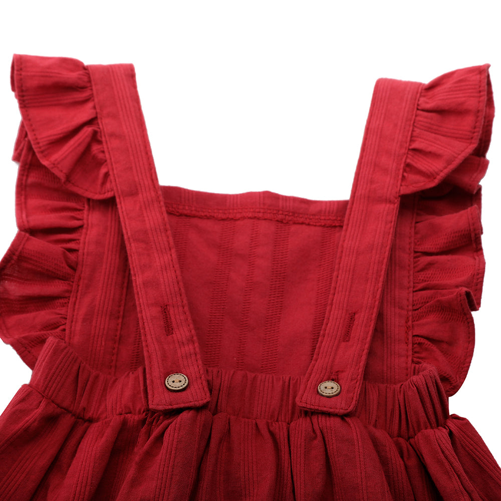 Solid Color Flutter-sleeve Matching Dresses for Mommy and Me