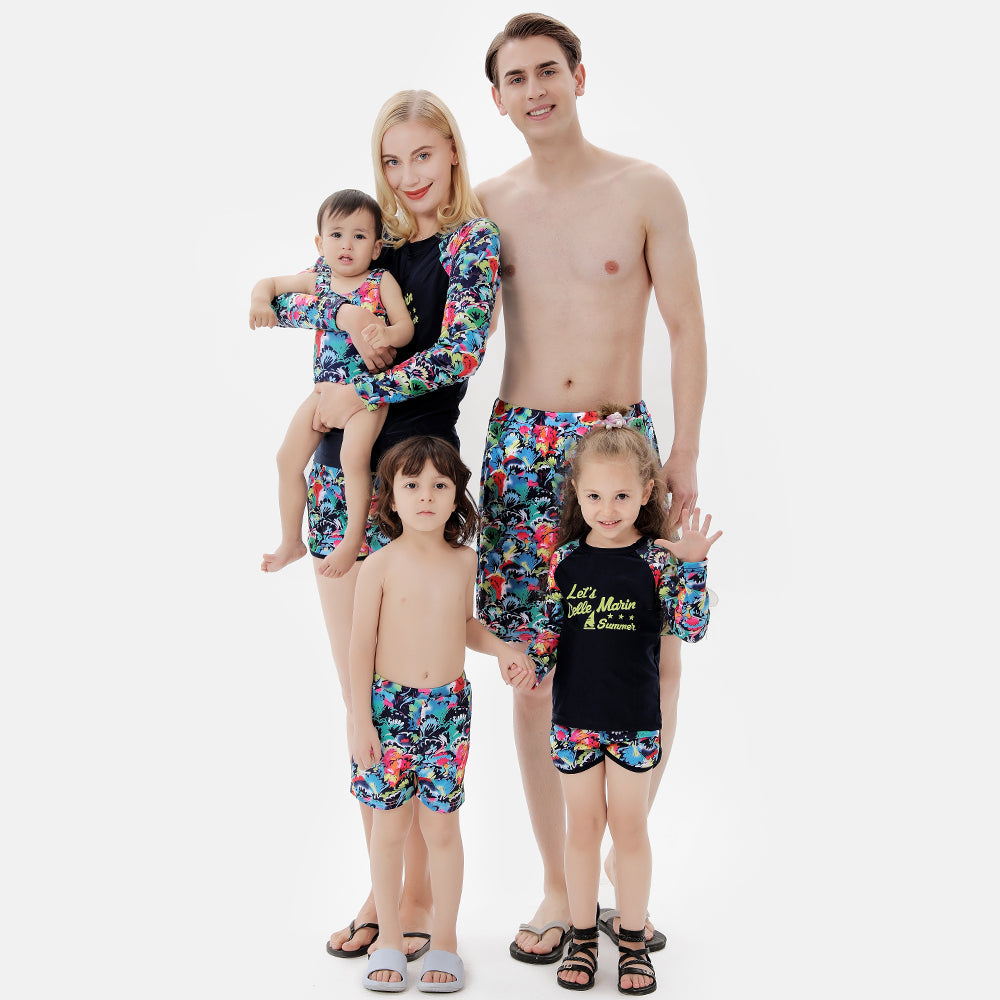 Family  Matching Floral Print Two-piece Swimsuit