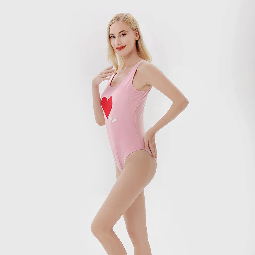 Family  Matching Love Heart Print One-piece Swimsuit