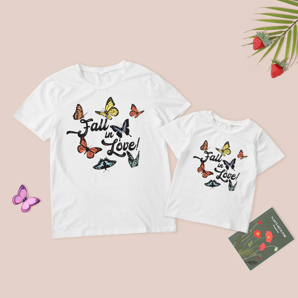 Mommy and Me Shirts Short Sleeve Butterfly T-Shirt