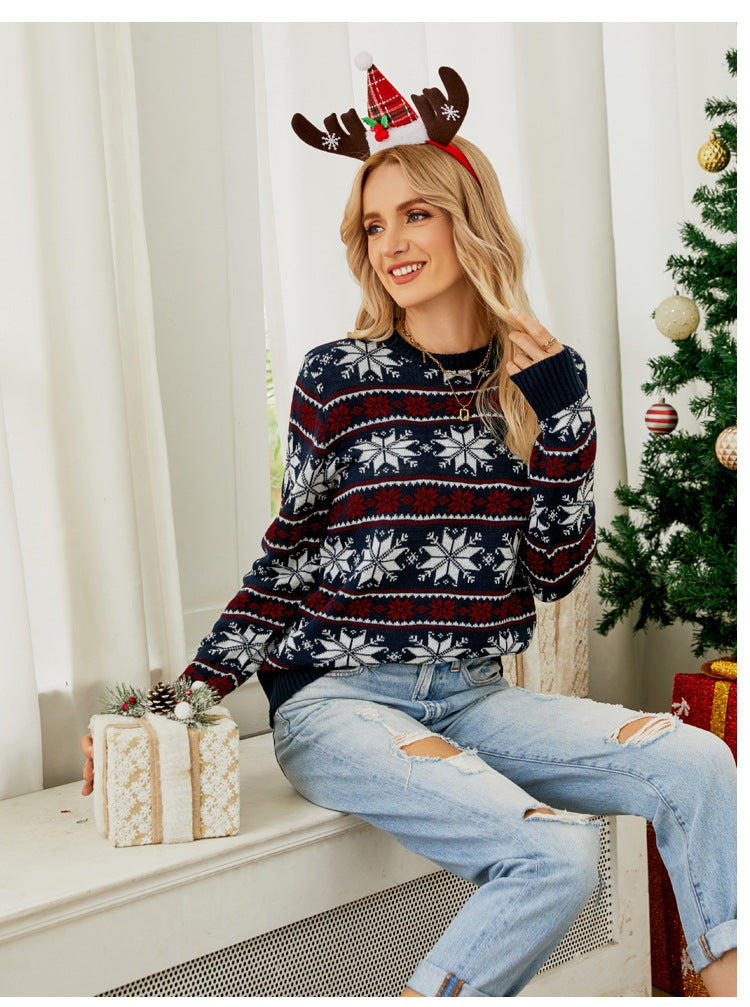 Women Drop Shoulder Christmas Sweater