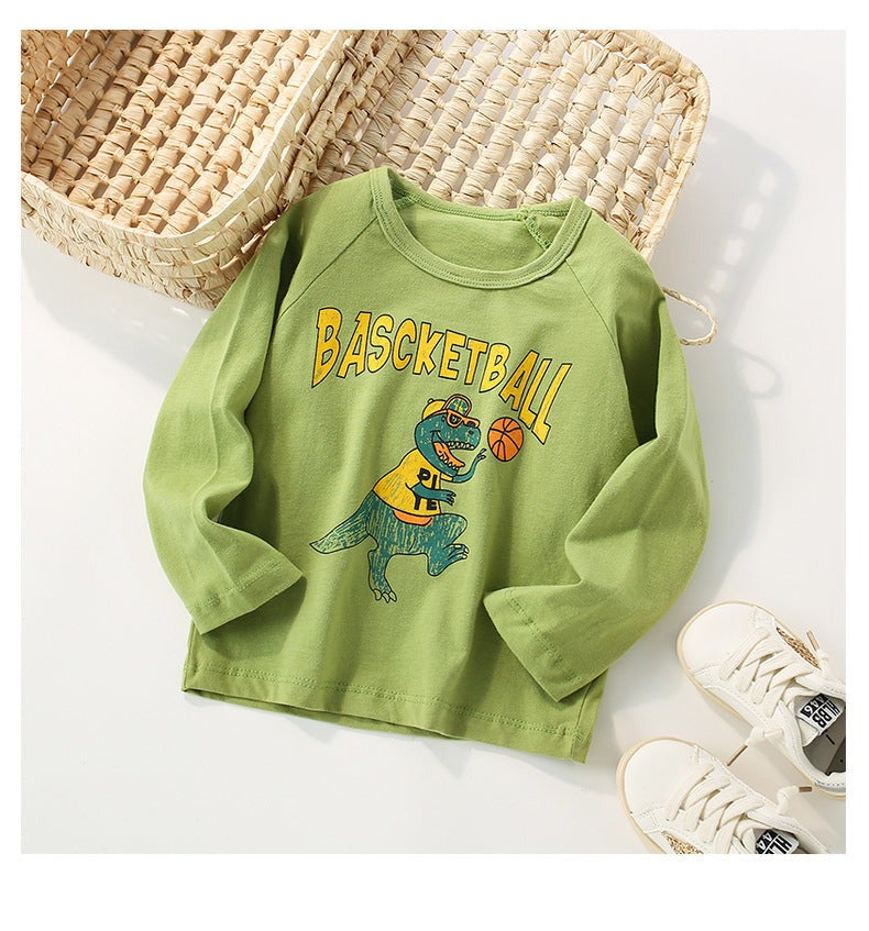 Toddler Boys Dinosaur and Bascketball Print Sweatshirt