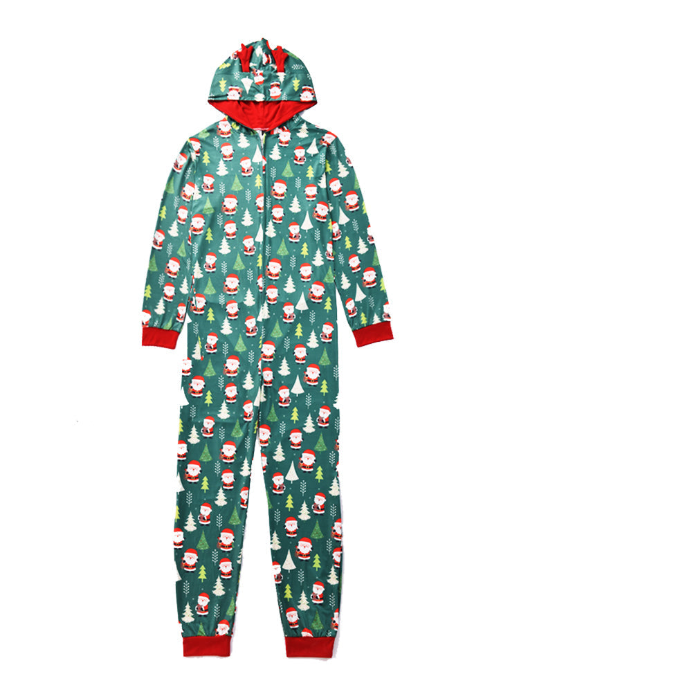 2023 Christmas Family Matching Christmas  Santa and Tree Prints Long-sleeve Onesies Pajamas Sets