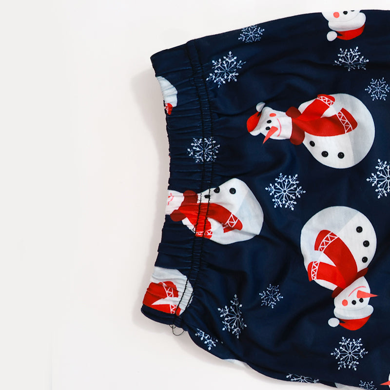 Christmas Snowman Print Pajamas Set