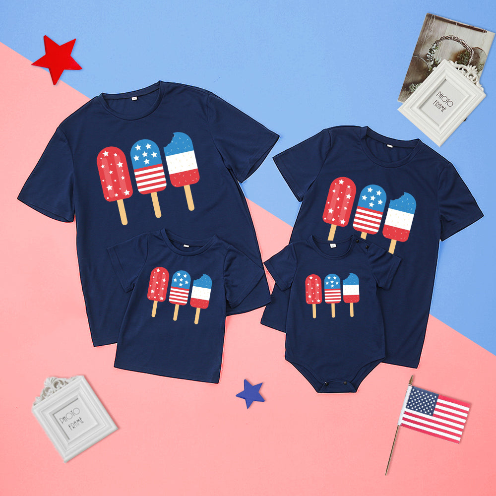 Cute Family Matching Outfits 4th of July Short Sleeve T-shirt