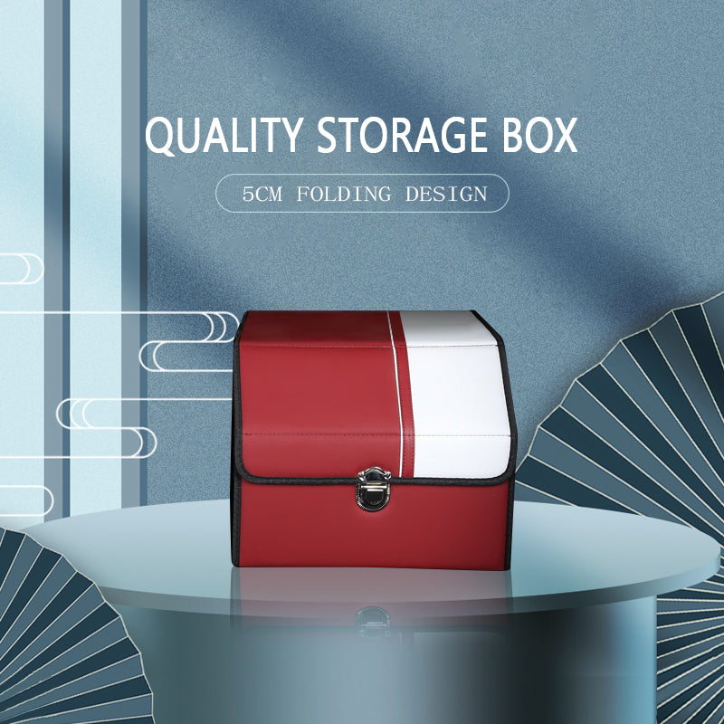 Car Storage Box With High-Quality Foldable Leather Waterproof