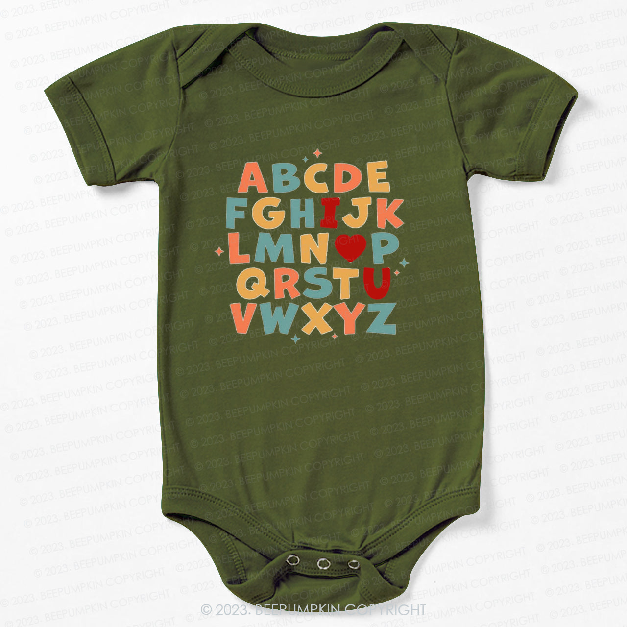 Alphabet I Love You Natural Bodysuit For Baby