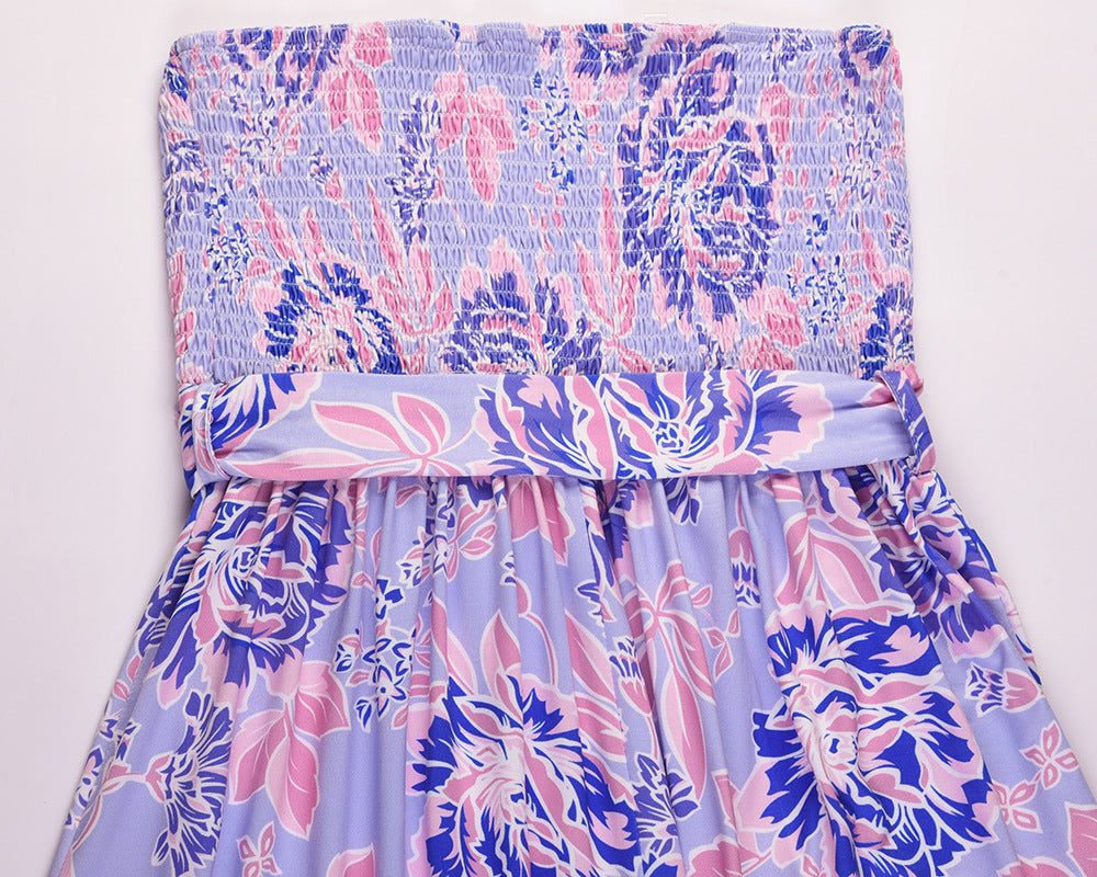 Floral Print Tube Dress
