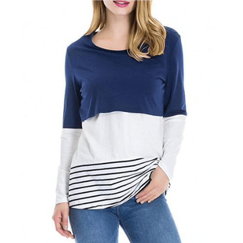 Casual Maternity Striped Long Sleeve Top