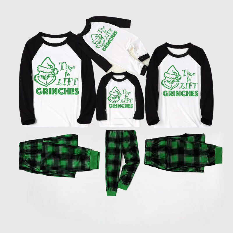 Christmas ‘Christmas ‘Resting Face’ Letter Splice Contrast Top and Plaid Pants Family Matching Pajamas Sets’ Letter Splice Contrast Top and Plaid Pants Family Matching Pajamas Sets