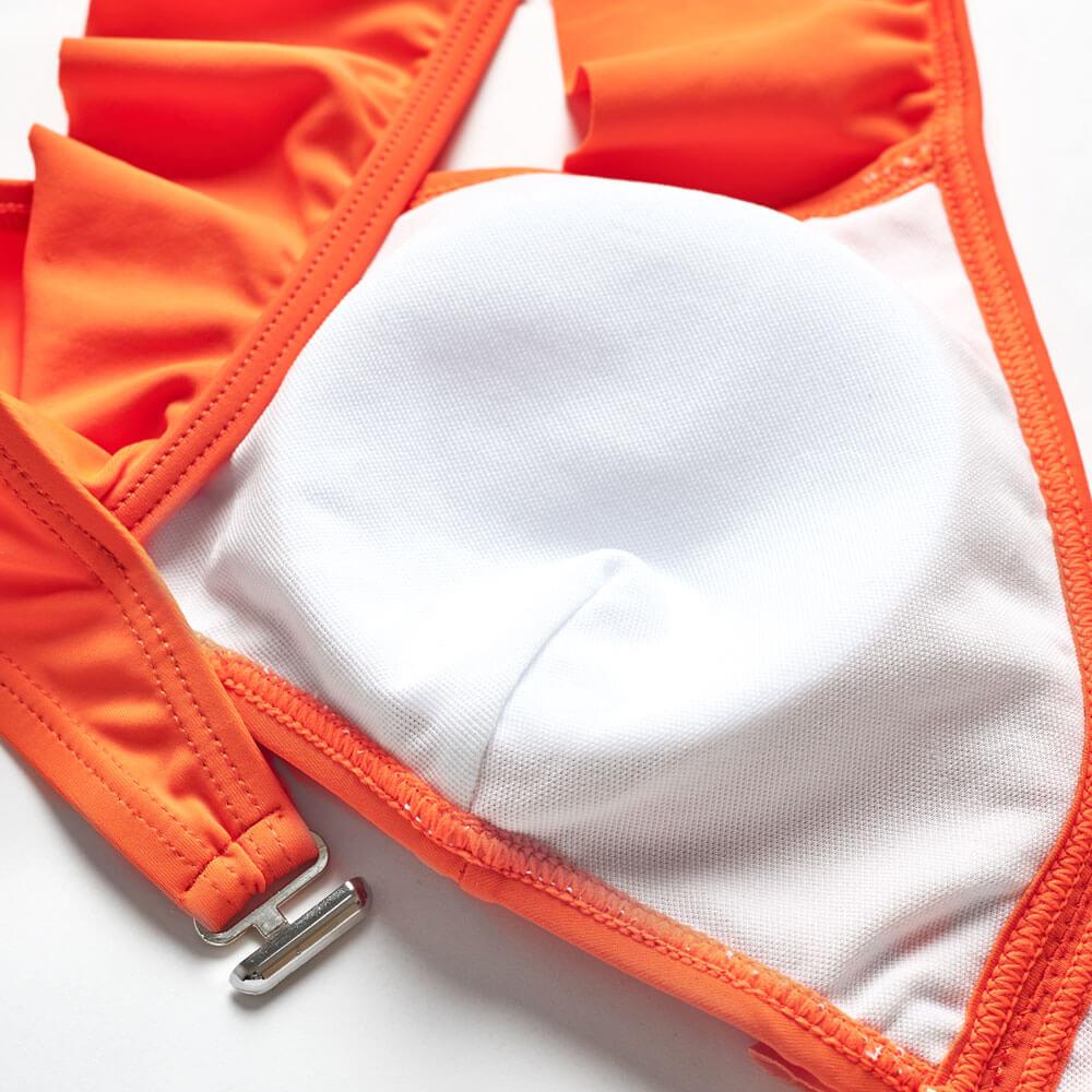 Orange tropical parent-child split swimsuit