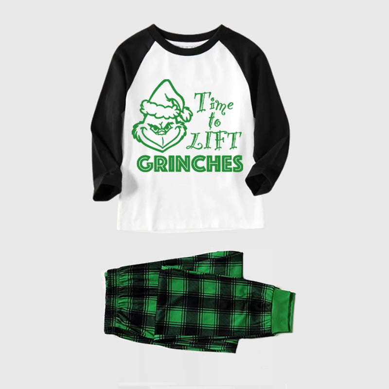 Christmas ‘Christmas ‘Resting Face’ Letter Splice Contrast Top and Plaid Pants Family Matching Pajamas Sets’ Letter Splice Contrast Top and Plaid Pants Family Matching Pajamas Sets