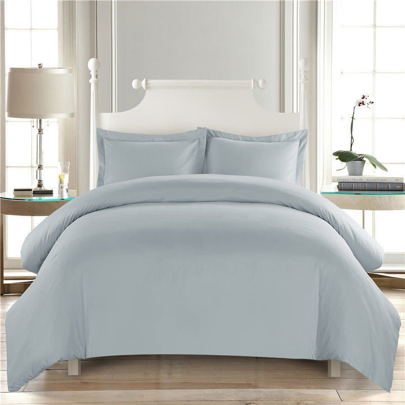 Solid Color Brushed Quilt Cover Pillowcase Three-Piece Set V0002