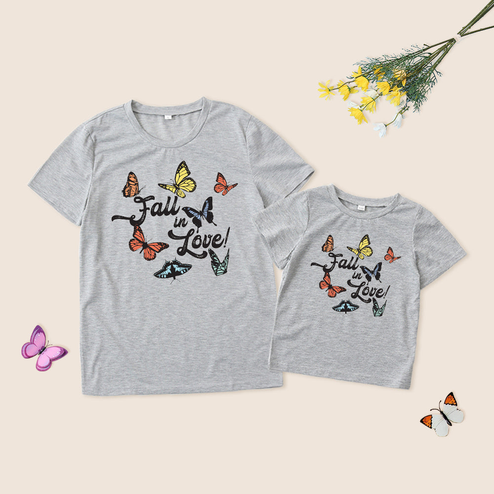 Mommy and Me Shirts Short Sleeve Butterfly T-Shirt
