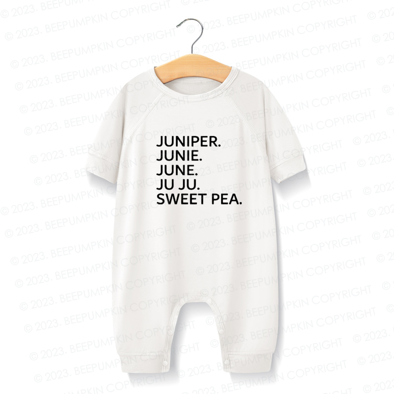 NEW! Mid-sleeves Gender Neutral Nickname Personalized Silky Baby Romper
