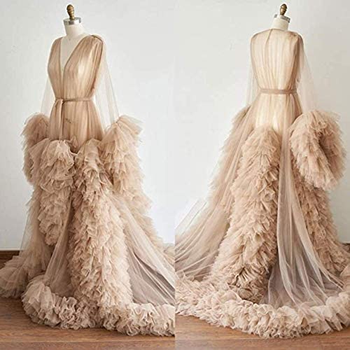 Luxury Maternity Tulle  Fluffy Gown Dress Robe for Photoshoot Baby Shower Photography