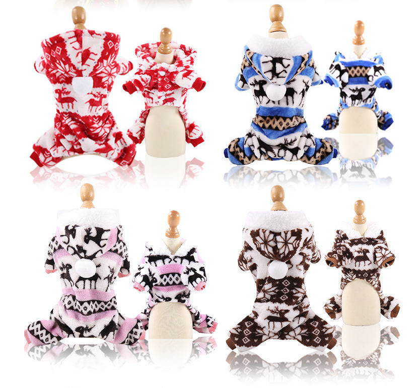 Pet Hoody Traditional Christmas Print In 4 Colors