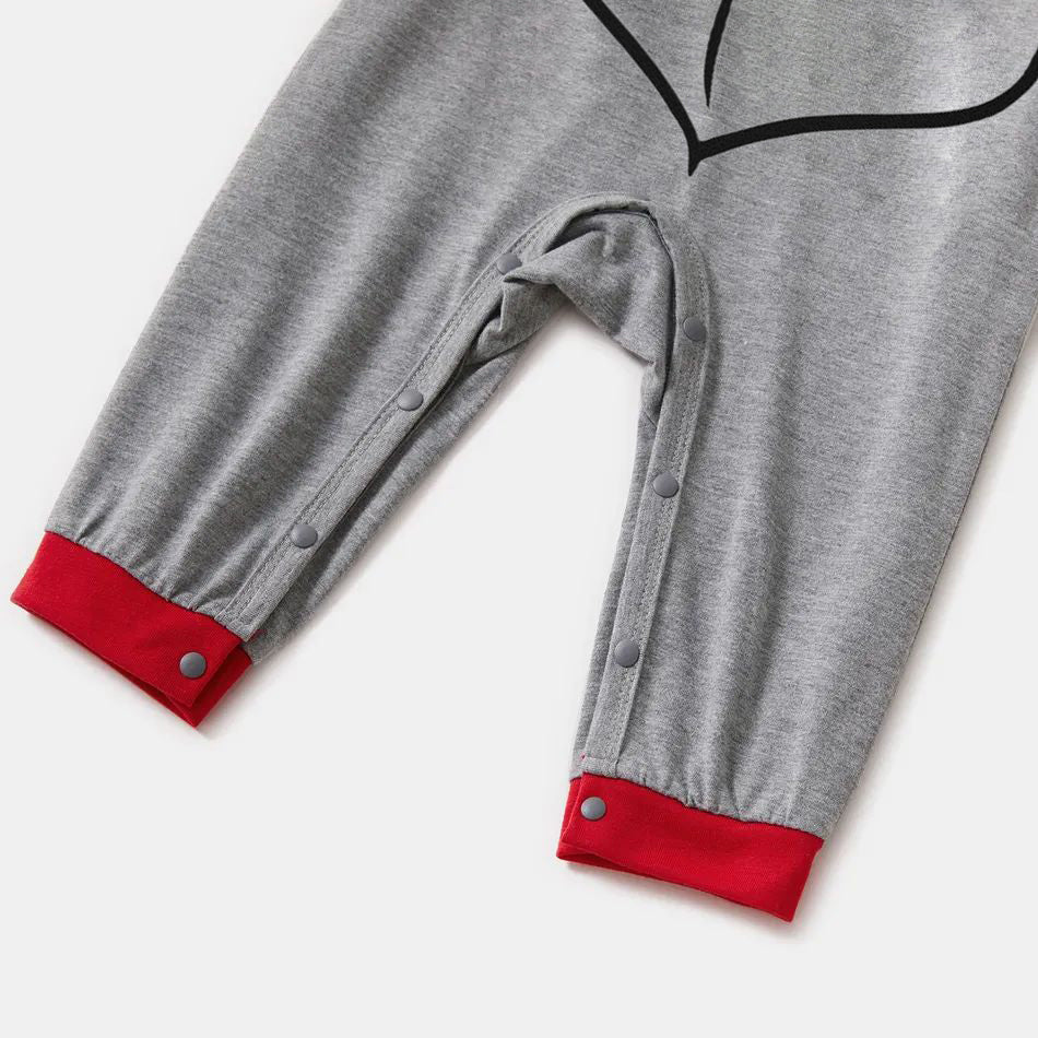 Christmas Cartoon Face Print Family Matching Raglan Short-sleeve Top Long Pants Pajamas Sets