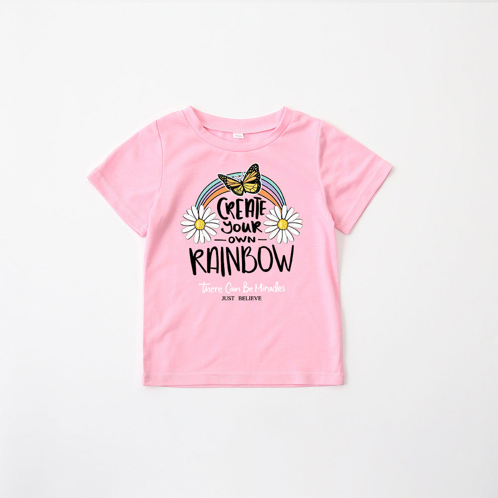 Mommy and Me Shirts Short Sleeve Rainbow T-Shirt