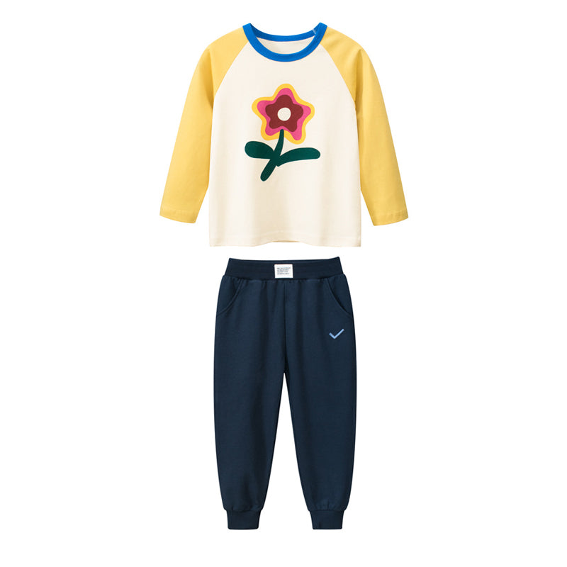 Toddler Girls Floral Print Tee and Sweatpants