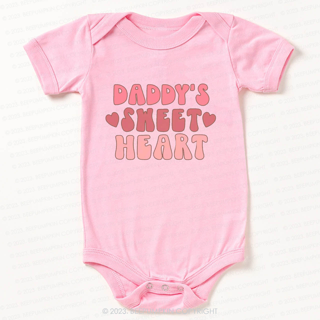 Daddy's Sweet Heart Natural Valentine Bodysuit For Baby