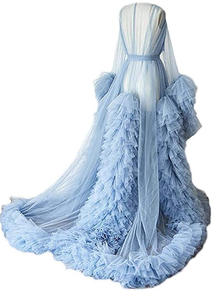 Luxury Maternity Tulle  Fluffy Gown Dress Robe for Photoshoot Baby Shower Photography
