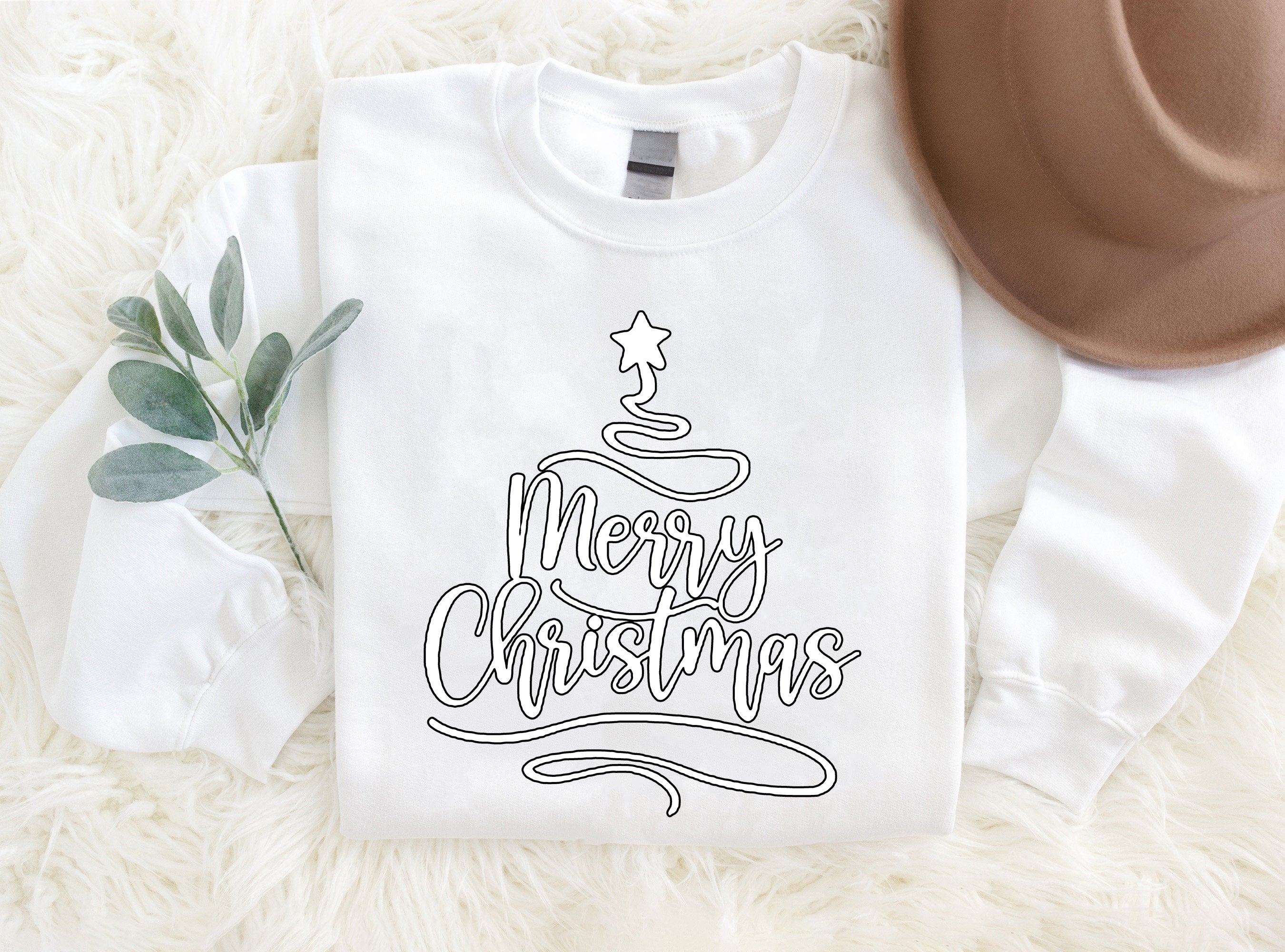 'Merry Chirstmas' Letter Pattern Family Christmas Matching Pajamas Tops Cute White Long Sleeve Sweatshirts With Dog Bandana