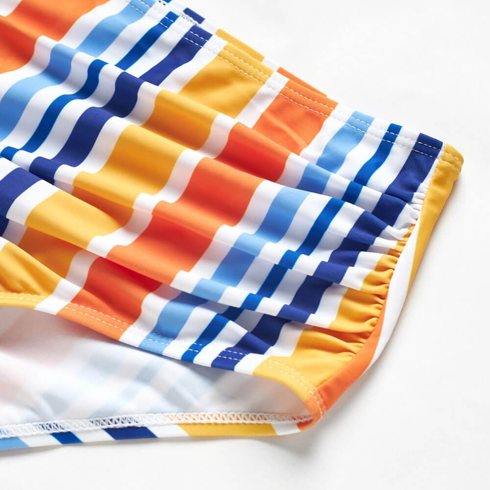 Striped printed parent-child split swimsuit