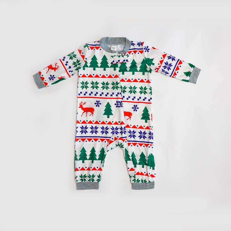 Christmas Baby Boy/Girl Allover Print Long-sleeve Jumpsuit