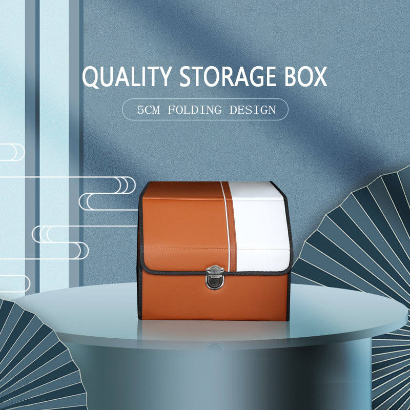 Car Storage Box With High-Quality Foldable Leather Waterproof