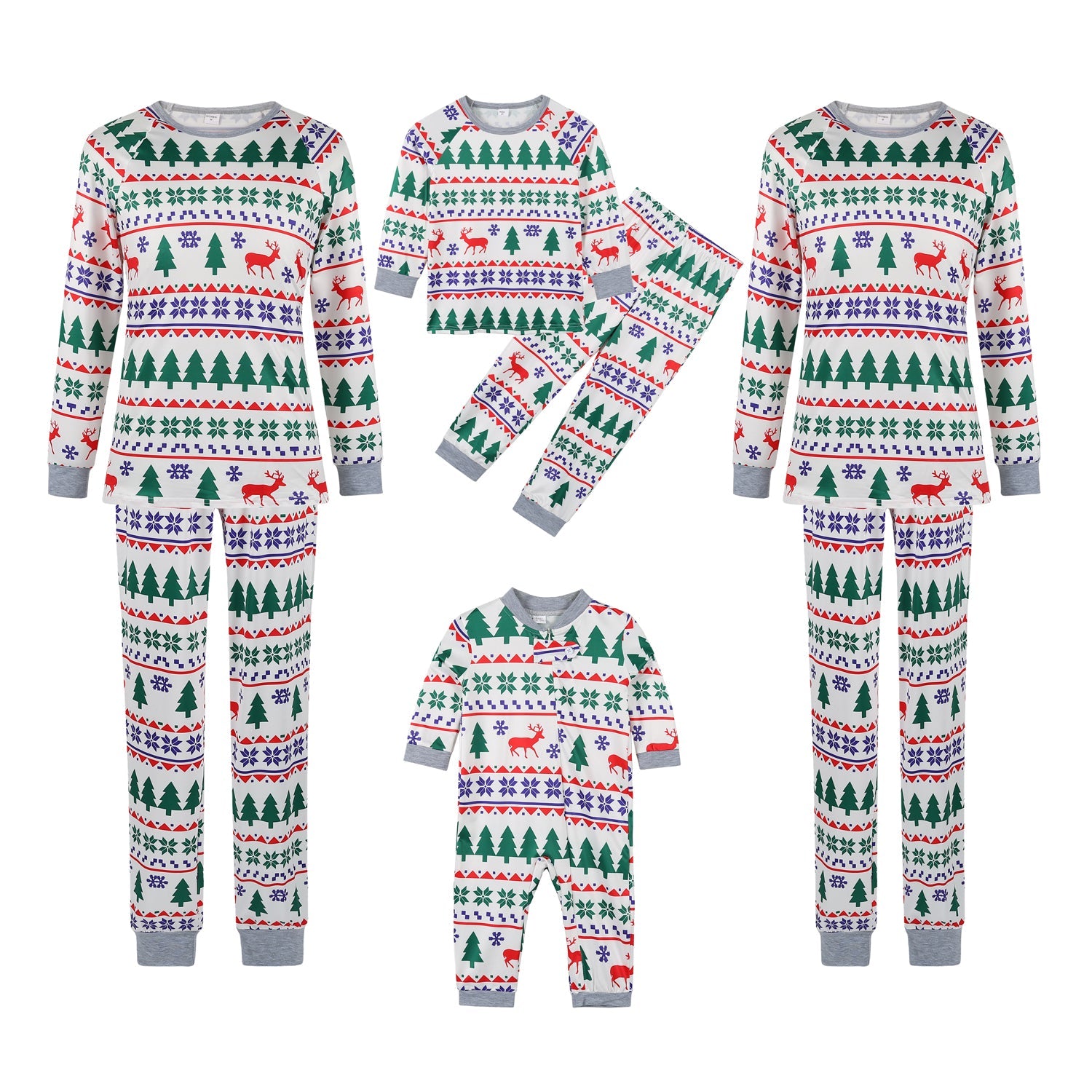 Family Matching Christmas Tree Print Christmas Family Look Pajama Set