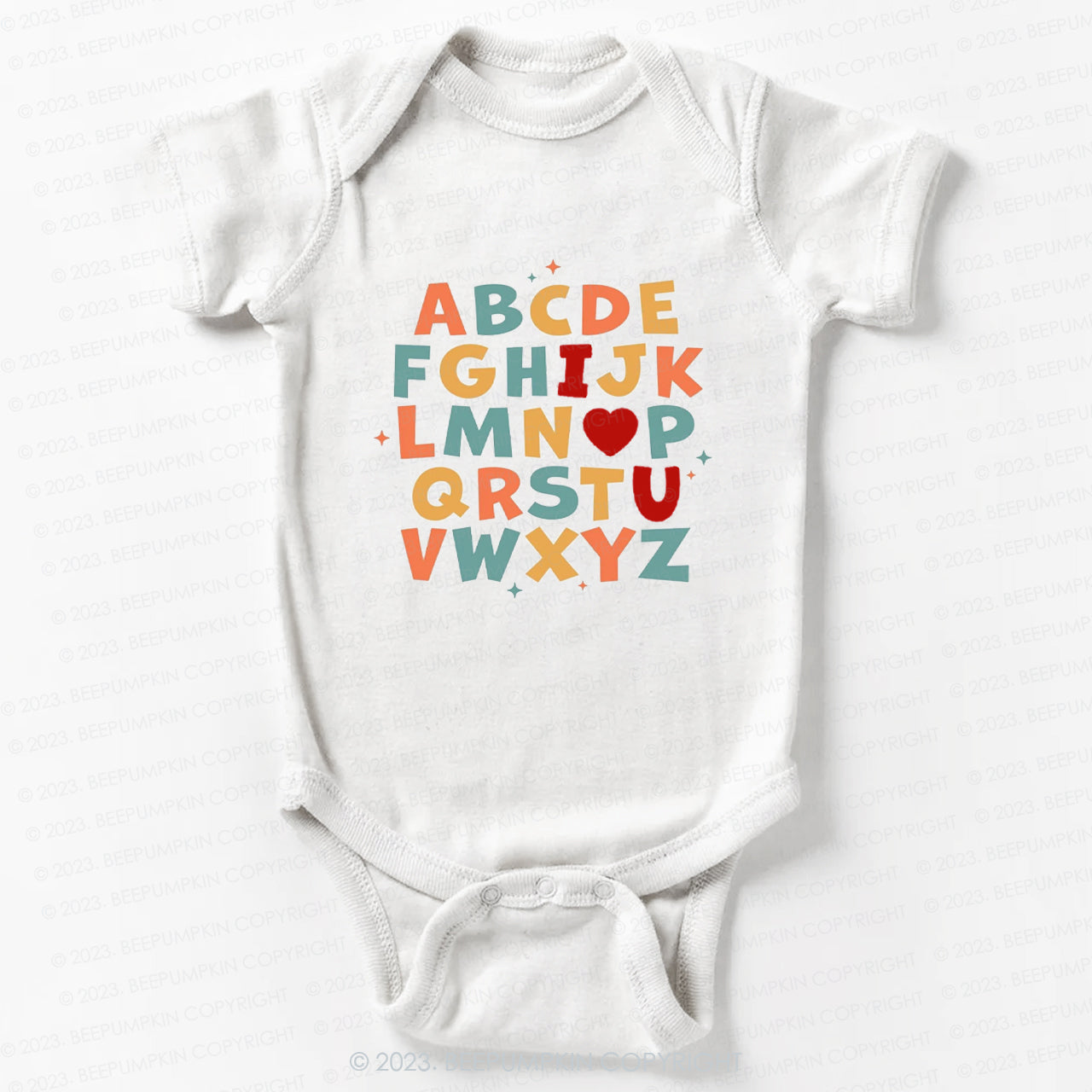 Alphabet I Love You Natural Bodysuit For Baby