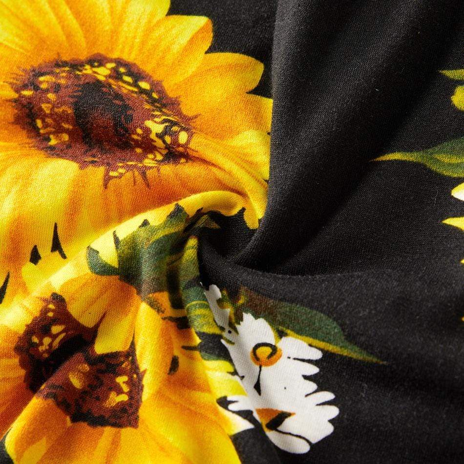 Mommy and Me Sunflower Print Tank Jumpsuits