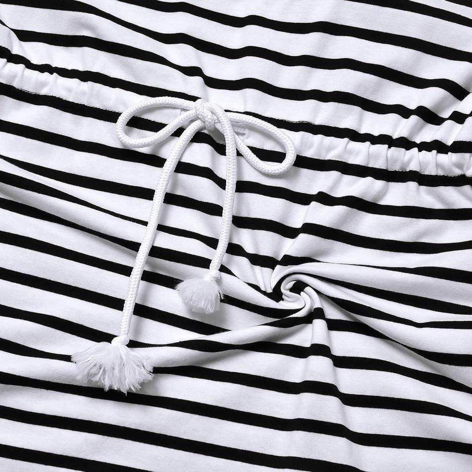 Casual Striped Sleeveless Nursing Dress