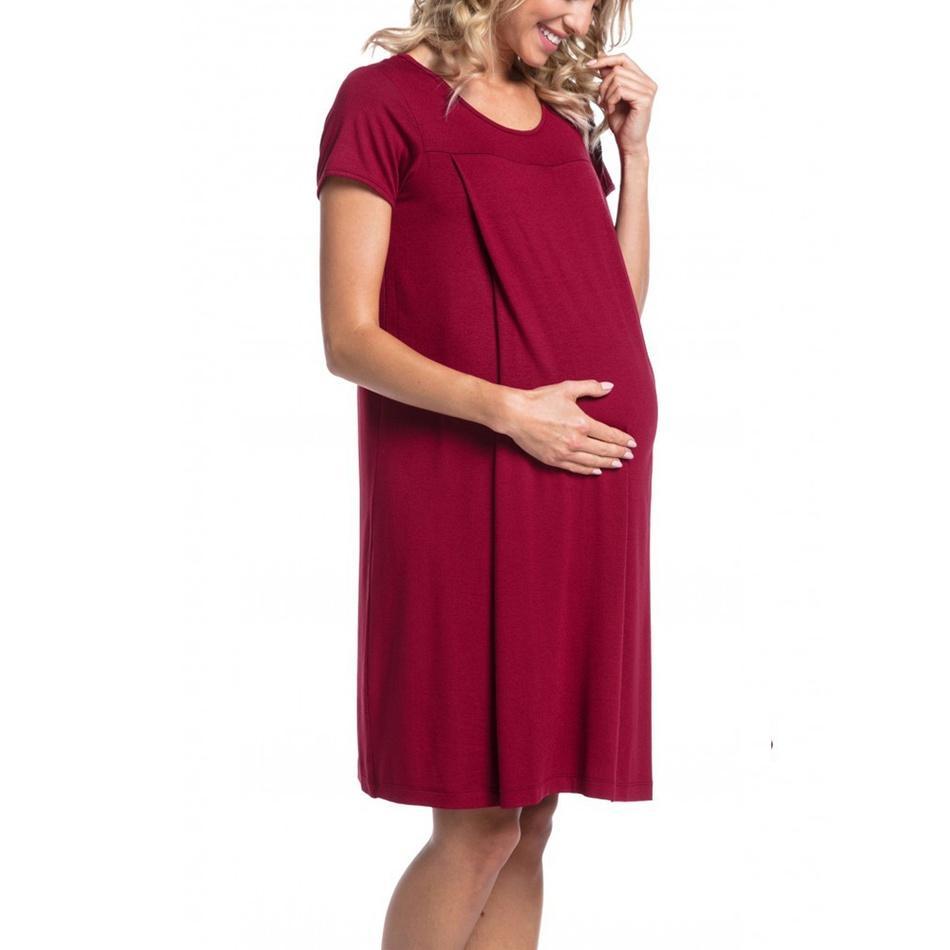 Solid Maternity Nursing Dress