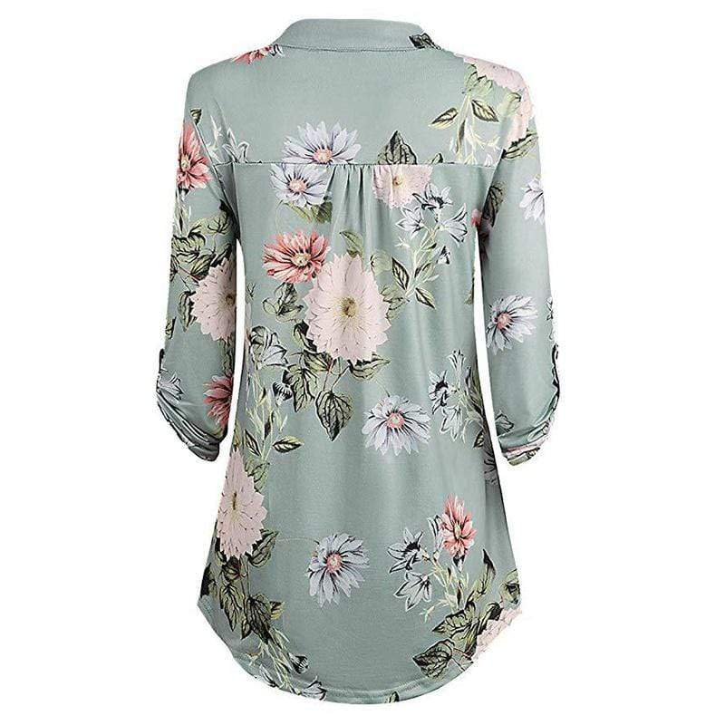 Sassy Floral Print Long-sleeve Nursing Top
