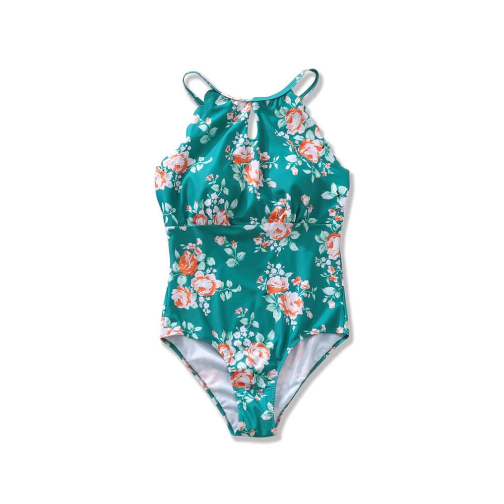 Printed parent-child swimwear four-piece suit