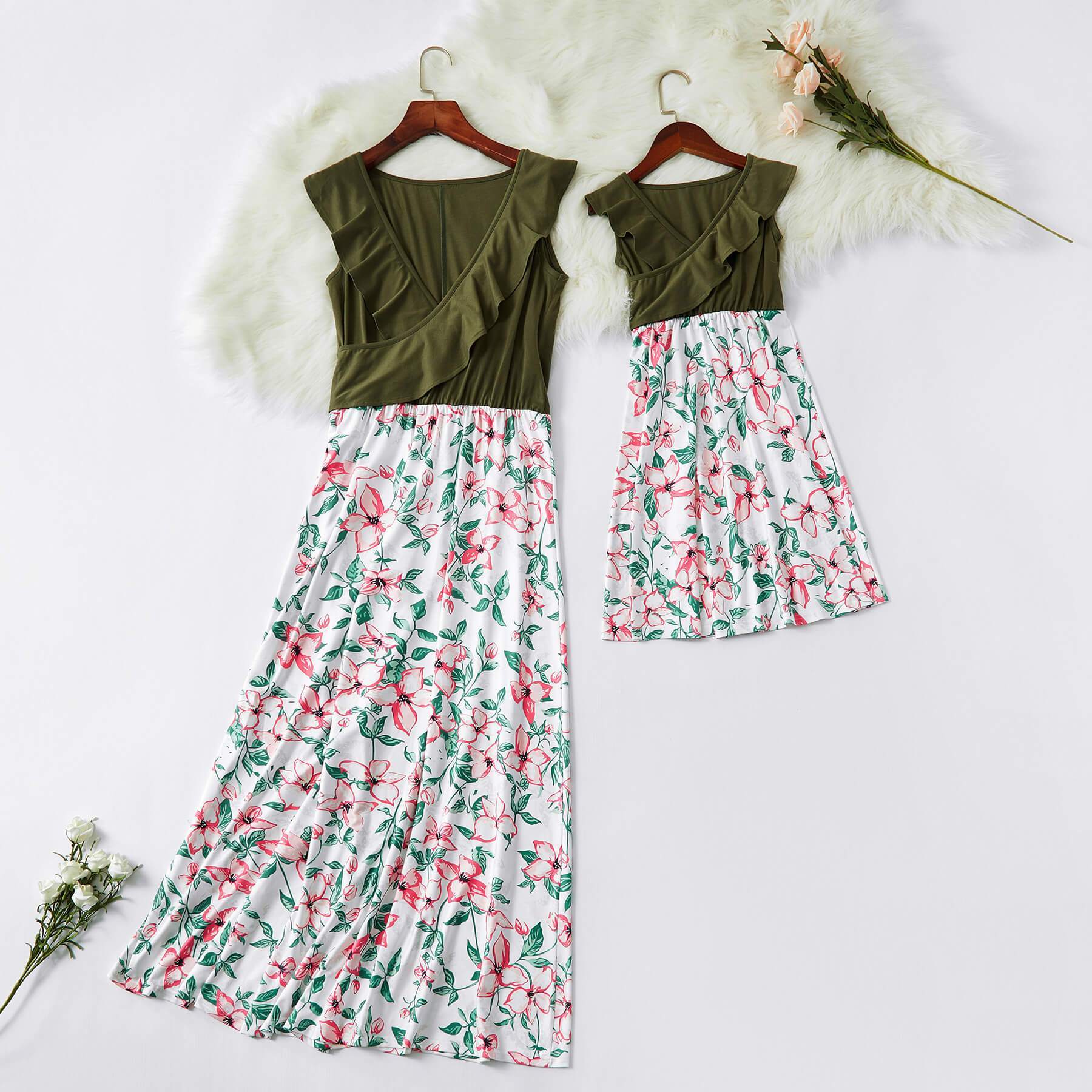Floral Print Matching Tank Dresses Q1928 (3642348961876)