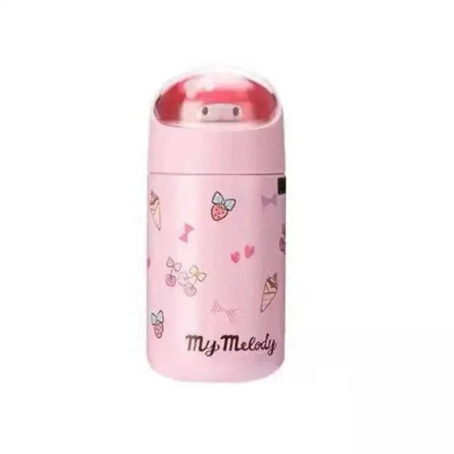 Cartoon Kawaii Kids Thermos Cup Stainless Steel HelloKittys Kuromis My Melodys Insulated Tumbler Thermal Water Bottle Gift