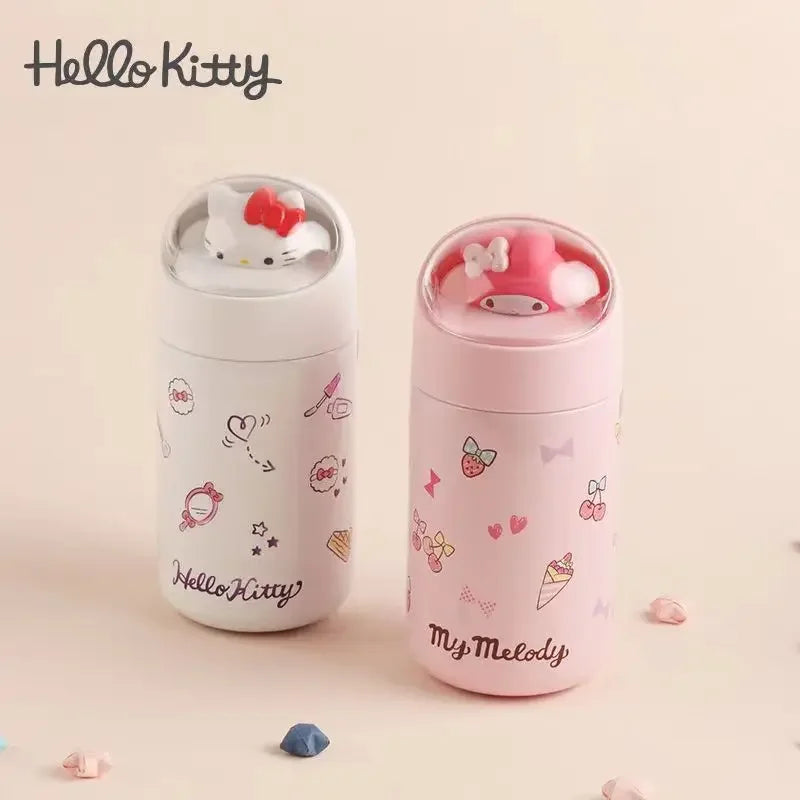 Cartoon Kawaii Kids Thermos Cup Stainless Steel HelloKittys Kuromis My Melodys Insulated Tumbler Thermal Water Bottle Gift